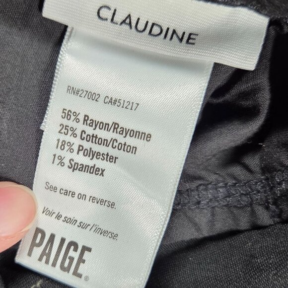 Paige Jeans Womens 28 Claudine Black Fog Luxe Coating Transend Denim Ankle Flare - Picture 5 of 9